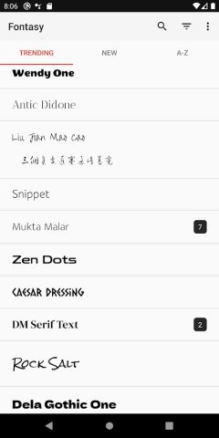 Fontasy — Google Fonts Browser для Android — скриншот 2