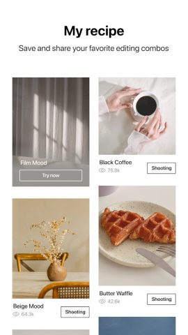 Foodie — Filter & Film Camera для Android — скриншот 3