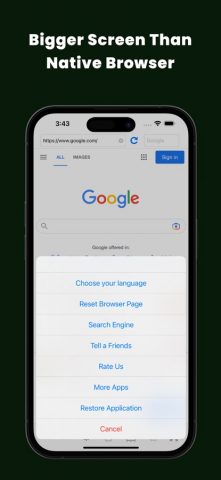 Приватны полноэкранный браузер для iOS — скриншот 5