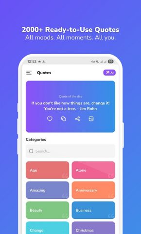Генератор цитат и изображений для Android — скриншот 3