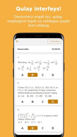GoTest: Imtihonlar, DTM, Test для Android — скриншот 2