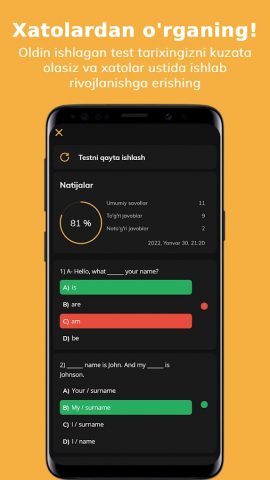 GoTest: Imtihonlar, DTM, Test для Android — скриншот 5