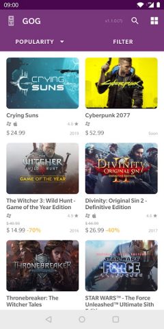 Good Old GOG для Android — скриншот 1