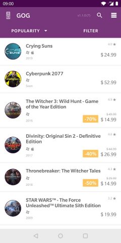 Good Old GOG для Android — скриншот 2