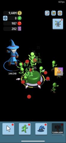 Green button: Автокликер 3D для iOS — скриншот 3