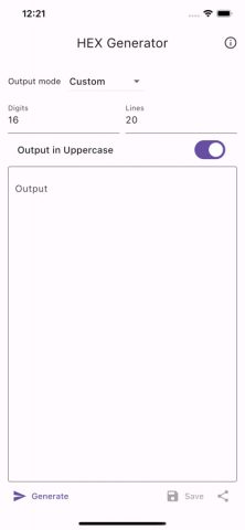 HEX Generator для iOS — скриншот 1