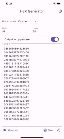 HEX Generator для iOS — скриншот 2