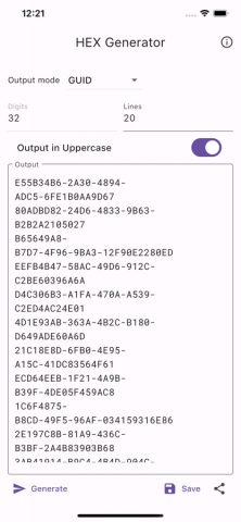 HEX Generator для iOS — скриншот 3