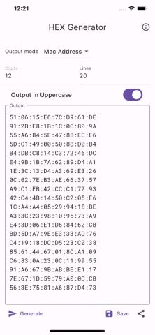 HEX Generator для iOS — скриншот 4