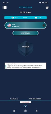 HTTP KEY VPN для Android — скриншот 1