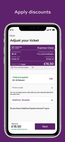 Heathrow Express для iOS — скриншот 4