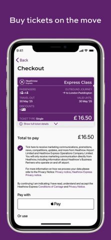 Heathrow Express для iOS — скриншот 5