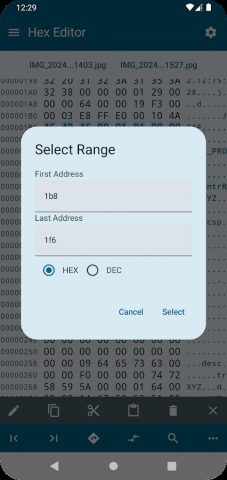 Hex Editor для Android — скриншот 4