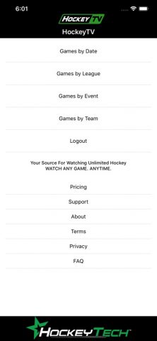 HockeyTV для iOS — скриншот 1