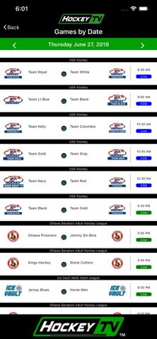 HockeyTV для iOS — скриншот 2