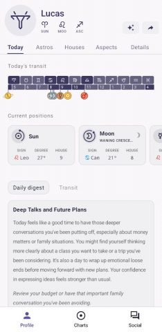 Horos — Карта рождения для Android — скриншот 1