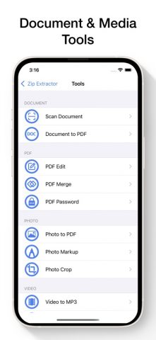 Извлекатель Zip и RAR для iOS — скриншот 2