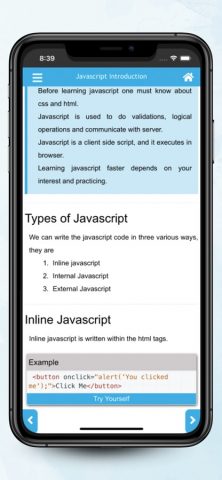 Javascript learn для iOS — скриншот 1