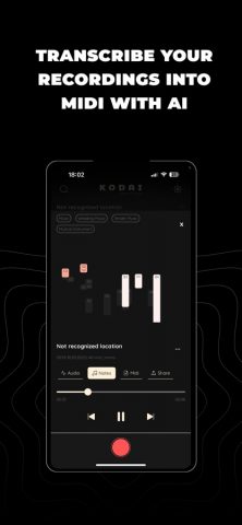 KODAI — Audio to midi для iOS — скриншот 3