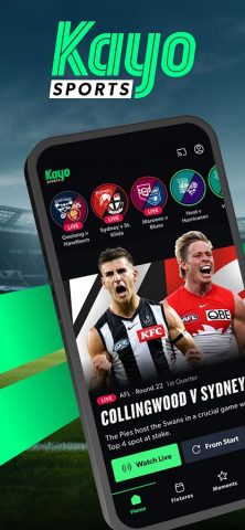 Kayo Sports для Android — скриншот 1