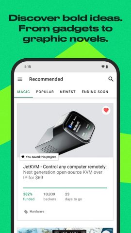 Kickstarter для Android — скриншот 2