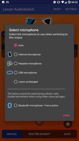 Lesser AudioSwitch для Android — скриншот 4