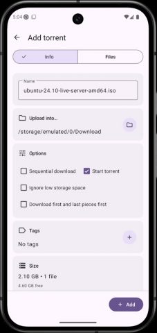 LibreTorrent — скриншот 4