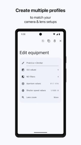 Light Meter & Logbook для Android — скриншот 2