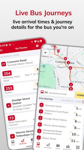London & UK Live Bus Countdown для Android — скриншот 2