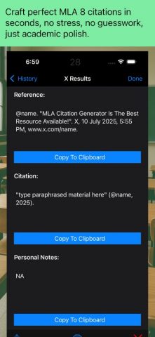 MLA Citation Generator для iOS — скриншот 3