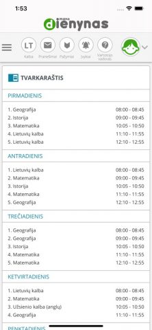 Mano dienynas для iOS — скриншот 2