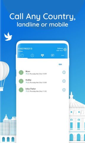 Международный звонок App для Android — скриншот 2