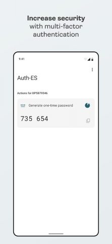 Mobile Authenticator ES для Android — скриншот 1