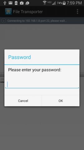 Mobile SFTP(Secure FTP Client) для Android — скриншот 3