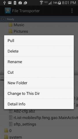 Mobile SFTP(Secure FTP Client) для Android — скриншот 5