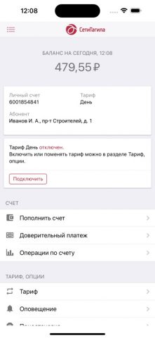 Мобильный кабинет «СетиТагила» для iOS — скриншот 2