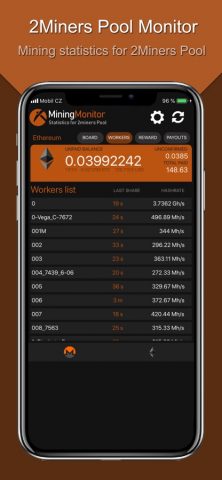Monitor for 2Miners Pool для iOS — скриншот 2