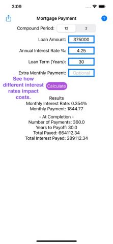 Mortgage Payment для iOS — скриншот 1