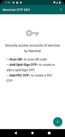 Namirial OTP для Android — скриншот 1