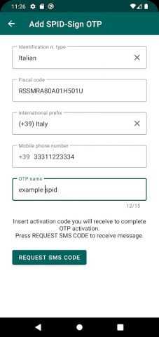 Namirial OTP для Android — скриншот 3