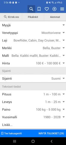 Nettivene для Android — скриншот 3