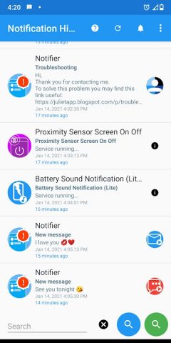 Notification History Log для Android — скриншот 2