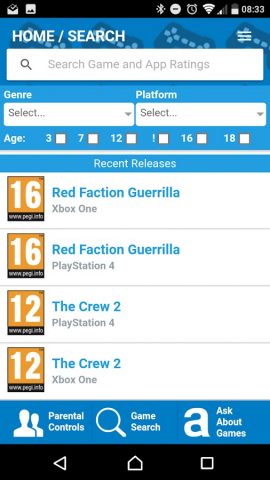 PEGI Ratings для Android — скриншот 1