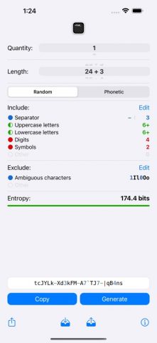 PSWD: Password Generator для iOS — скриншот 1