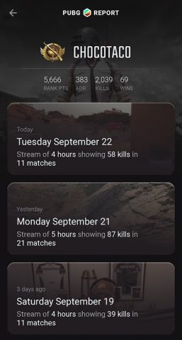 PUBG Report для Android — скриншот 3