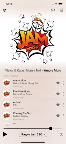 Радио Jam для iOS — скриншот 2