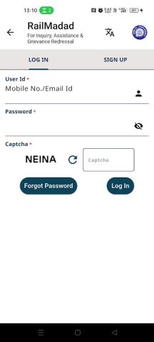 RailMadad для Android — скриншот 1