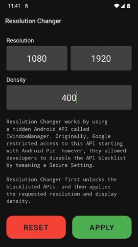 Resolution Changer — Uses ADB для Android — скриншот 2