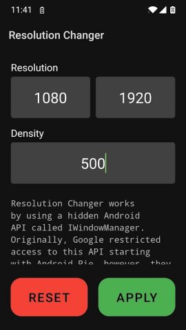 Resolution Changer — Uses ADB для Android — скриншот 3