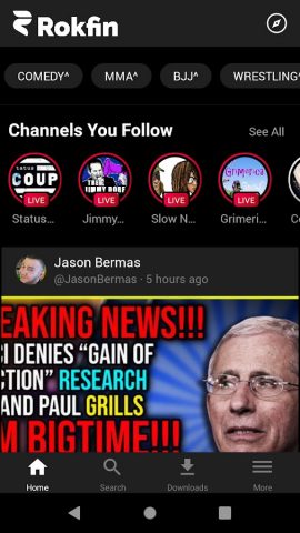Rokfin для Android — скриншот 1